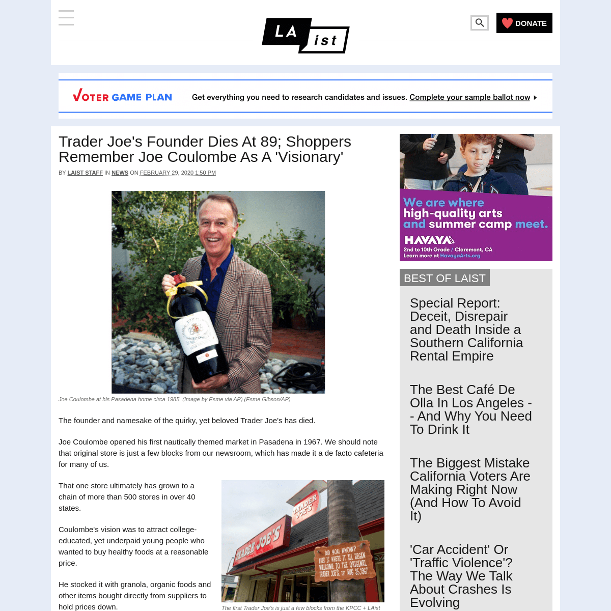 A complete backup of laist.com/2020/02/29/trader-joes-founder-joe_coulombe-has-died.php