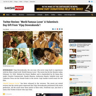 A complete backup of english.sakshi.com/tollywood/2020/02/14/twitter-review-world-famous-lover-a-valentines-day-gift-from-vijay-