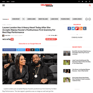 Lauren London Has A Heavy Heart Today After She Accepts Nipsey Hussleâ€™s Posthumous First Grammy For Best Rap Performance - Cel