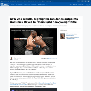 UFC 247 results, highlights- Jon Jones outpoints Dominick Reyes to retain light heavyweight title - CBSSports.com