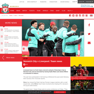 A complete backup of www.liverpoolfc.com/news/first-team/386696-norwich-city-v-liverpool-team-news