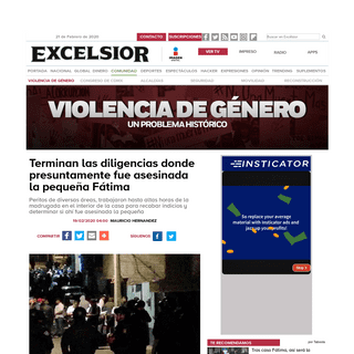A complete backup of www.excelsior.com.mx/comunidad/terminan-las-diligencias-donde-presuntamente-fue-asesinada-la-pequena-fatima