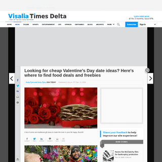 A complete backup of www.visaliatimesdelta.com/story/news/2020/02/13/free-food-valentines-day-2020-restaurant-deals-freebies-che