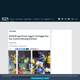 REVIEW Liga Primer Inggris- Tertinggal Dua Gol, Everton Menang Dramatis - Goal.com