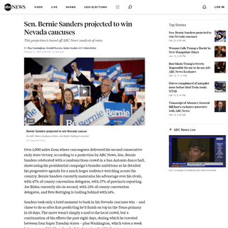 A complete backup of abcnews.go.com/Politics/sen-bernie-sanders-projected-winner-nevada-caucuses-live/story?id=69122399