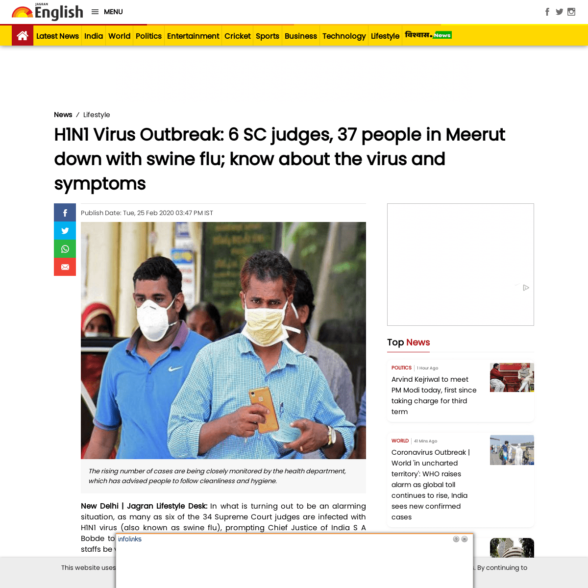 A complete backup of english.jagran.com/lifestyle/h1n1-virus-outbreak-6-sc-judges-37-people-in-meerut-down-with-swine-flu-know-a