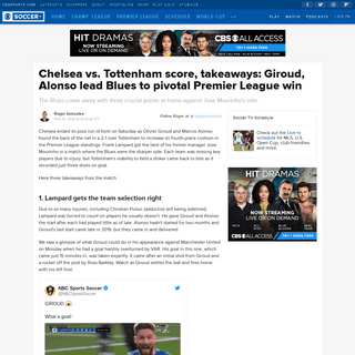 Chelsea vs. Tottenham score, takeaways- Giroud, Alonso lead Blues to pivotal Premier League win - CBSSports.com