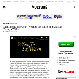 A complete backup of www.vulture.com/2020/03/hear-new-drake-songs-when-to-say-when-chicago-freestyle.html