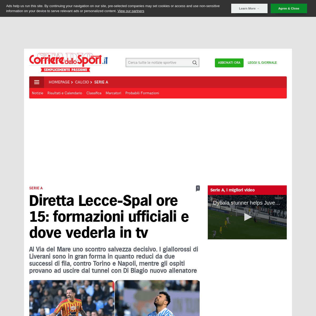 A complete backup of www.corrieredellosport.it/news/calcio/serie-a/2020/02/15-66762342/diretta_lecce-spal_ore_15_probabili_forma