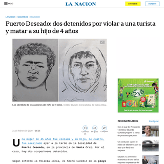 Puerto Deseado- dos detenidos por violar a una turista y matar a su hijo de 4 aÃ±os - LA NACION