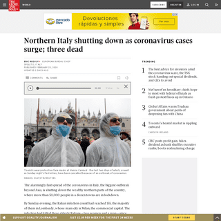 A complete backup of www.theglobeandmail.com/world/article-northern-italy-shutting-down-as-coronavirus-cases-surge-three-dead/