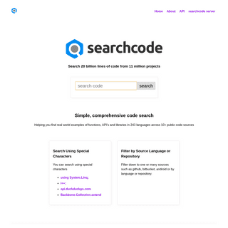 A complete backup of searchcode.com