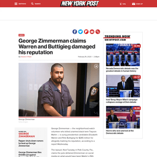 A complete backup of nypost.com/2020/02/19/george-zimmerman-claims-warren-and-buttigieg-damaged-his-reputation/
