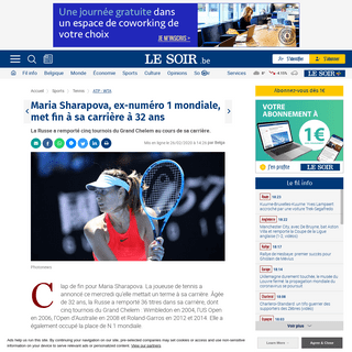 A complete backup of www.lesoir.be/282917/article/2020-02-26/maria-sharapova-ex-numero-1-mondiale-met-fin-sa-carriere-32-ans