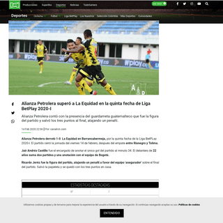 Alianza Petrolera vs Equidad, goles y resultado- Liga BetPlay 2020-I