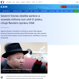 SevernÃ­ Korea obeÅ¡la sankce a vyvezla miliony tun uhlÃ­ Äi pÃ­sku, cituje Reuters zprÃ¡vu OSN â€” ÄŒT24 â€” ÄŒeskÃ¡ televize