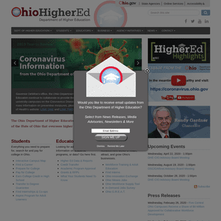 A complete backup of ohiohighered.org