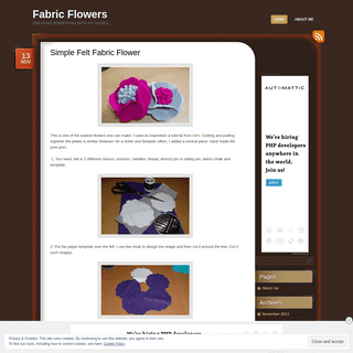 Fabric Flowers - Creating something with my handsâ€¦