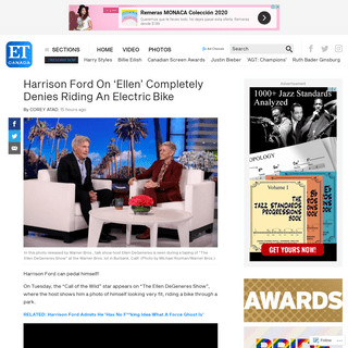 A complete backup of etcanada.com/news/594416/harrison-ford-on-ellen-completely-denies-riding-an-electric-bike/