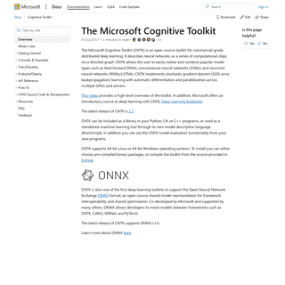 The Microsoft Cognitive Toolkit - Cognitive Toolkit - CNTK - Microsoft Docs