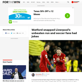 A complete backup of ftw.usatoday.com/2020/02/watford-snapped-liverpools-unbeaten-run-and-soccer-fans-had-jokes