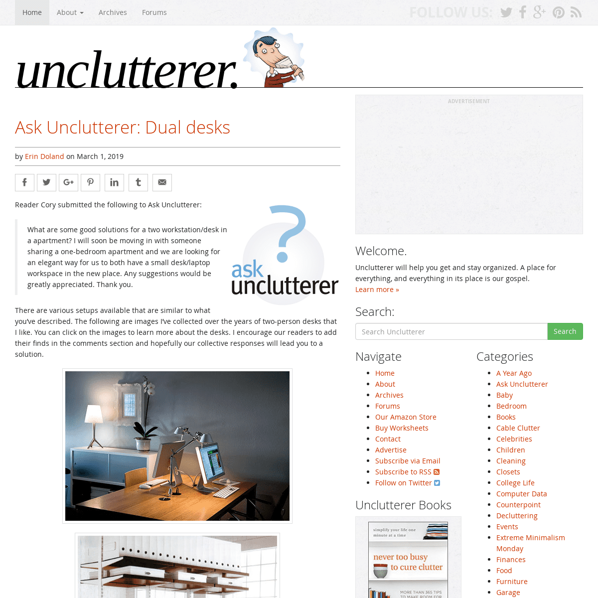 A complete backup of unclutterer.com