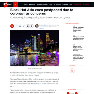 Black Hat Asia 2020 postponed due to coronavirus concerns - ZDNet