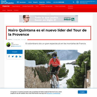 Nairo Quintana ganÃ³ tercera etapa del Tour de la Provence - RCN Radio