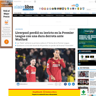 A complete backup of www.alairelibre.cl/noticias/deportes/futbol/liga-inglesa/liverpool-perdio-su-invicto-en-la-premier-league-c
