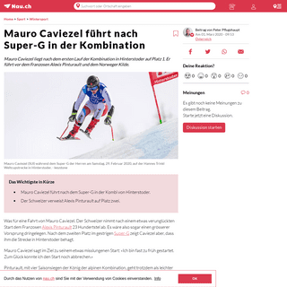 A complete backup of www.nau.ch/sport/wintersport/mauro-caviezel-fuhrt-nach-super-g-in-der-kombination-65670760