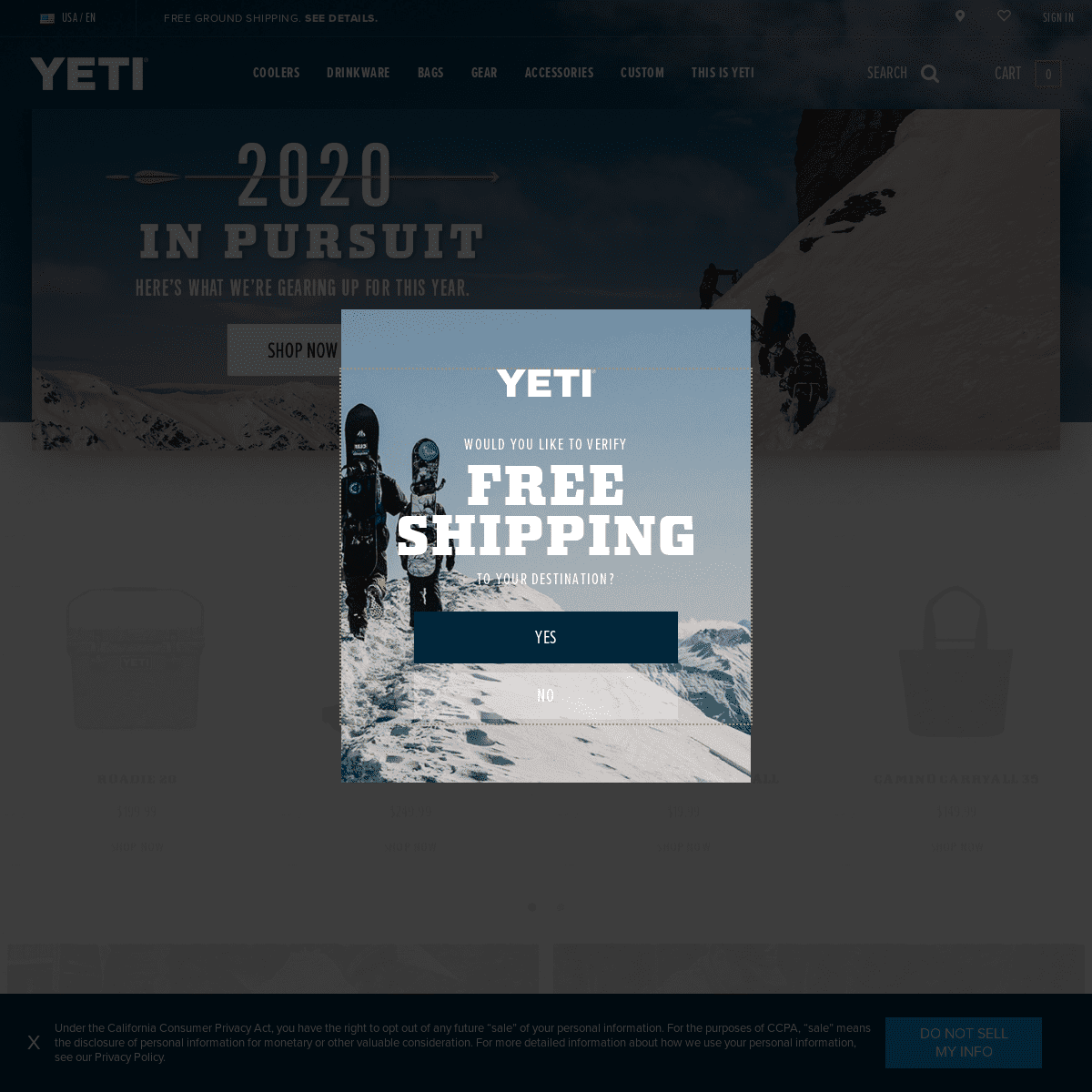 A complete backup of yeti.com