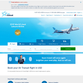 Air Transat - Official Site - Vols vers - Flights to Europe, Canada, Florida, South - Site Officiel