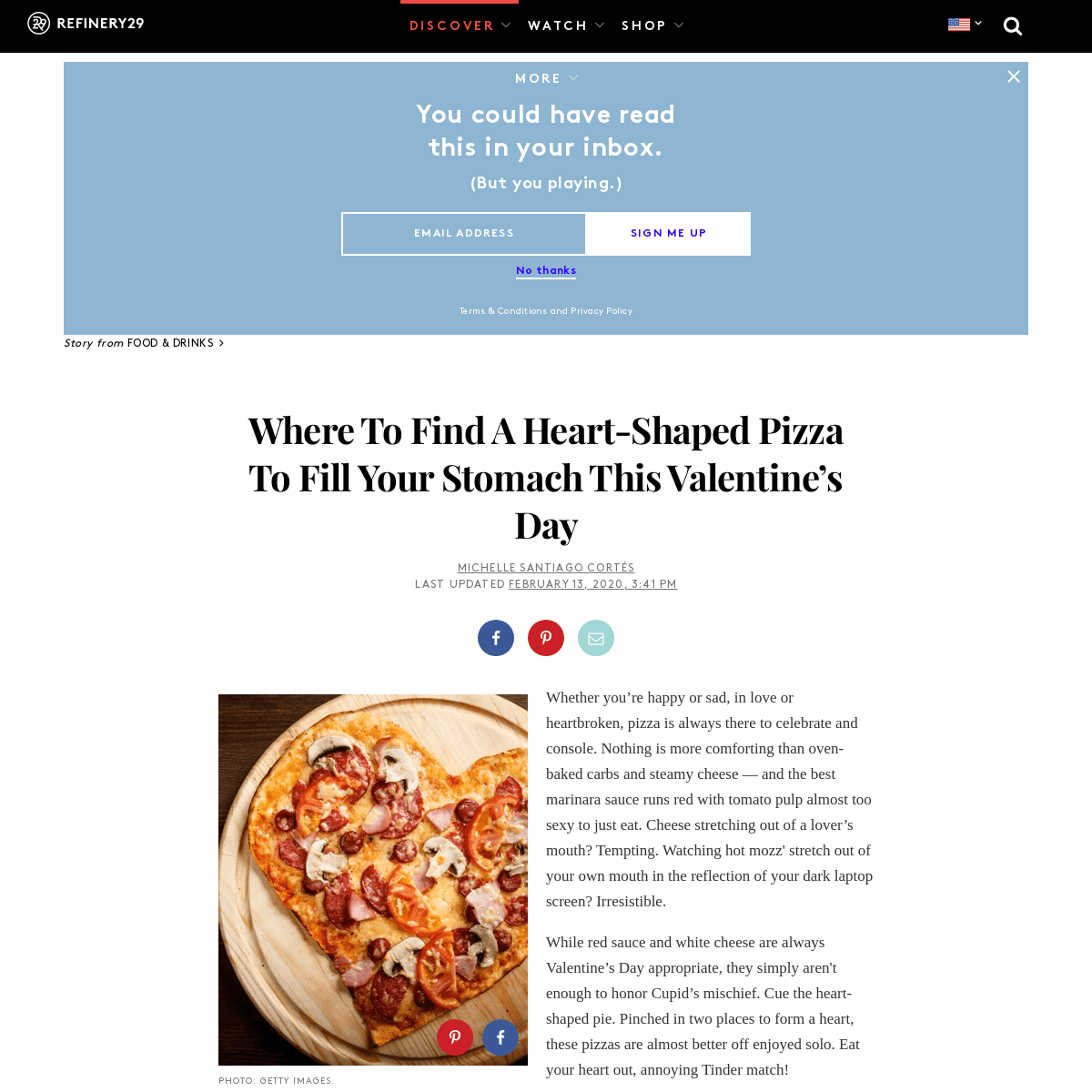Where To Get Heart-Shaped Pizza For Valentines Day 2020