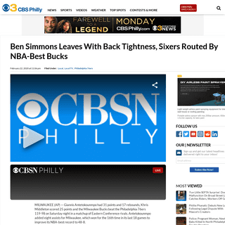Ben Simmons Leaves With Back Tightness, Sixers Routed By NBA-Best Bucks â€“ CBS Philly