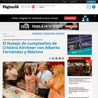 El festejo de cumpleaÃ±os de Cristina Kirchner con A... - PÃ¡gina12