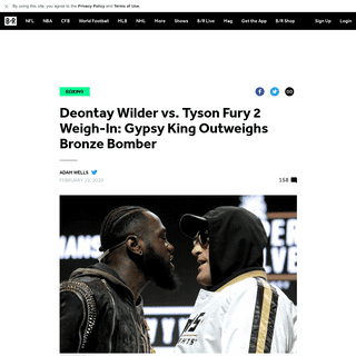 Deontay Wilder vs. Tyson Fury 2 Weigh-In- Gypsy King Outweighs Bronze Bomber - Bleacher Report - Latest News, Videos and Highlig
