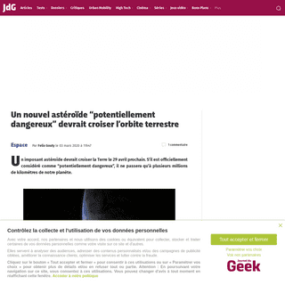 A complete backup of www.journaldugeek.com/2020/03/03/asteroide-potentiellement-dangereux-orbite-terrestre/