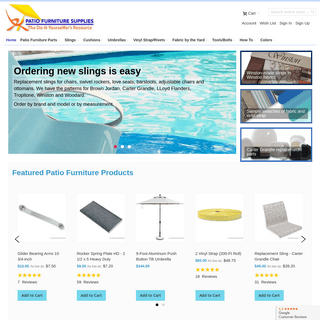 Patio Furniture Supplies, Vinyl Straps, and replacement Plastic Slings, chair end caps, patio fabrics, colors and patio furnitur