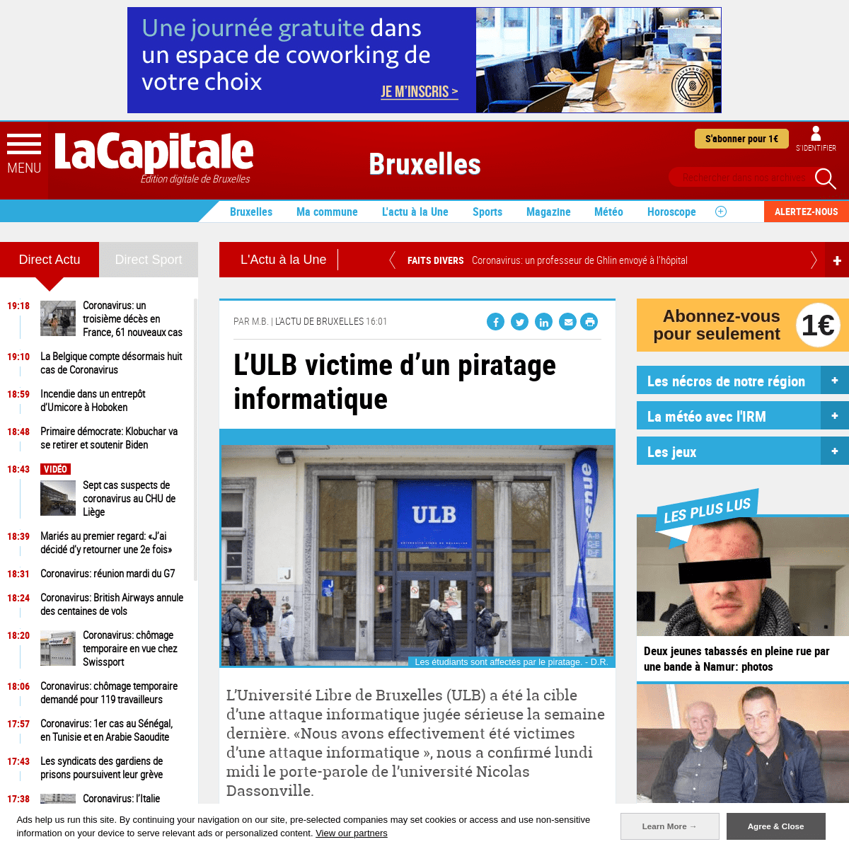 A complete backup of www.lacapitale.be/527539/article/2020-03-02/lulb-victime-dun-piratage-informatique