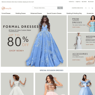 Formal Dresses Australia, Women Wedding Gowns Online Shop - Bonnyin.com.au