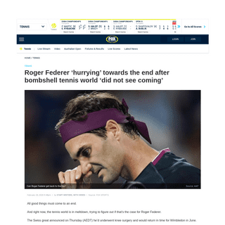 Roger Federer- injury news, return date, Wimbledon, ranking - Fox Sports