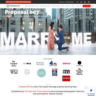 New York based Marriage Proposal and Engagement Planning Team - Proposal007