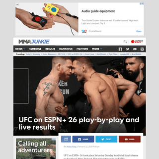 UFC on ESPN+ 26 play-by-play and live results