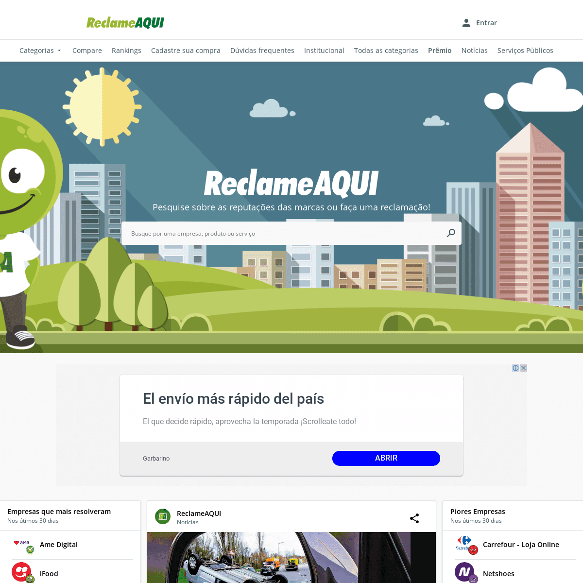 A complete backup of reclameaqui.com.br
