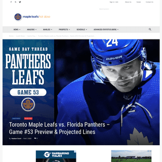 A complete backup of mapleleafshotstove.com/2020/02/03/toronto-maple-leafs-vs-florida-panthers-game-53-preview-projected-lines/