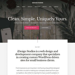 Custom WordPress Theme Web Design + Development - iDesign Studios