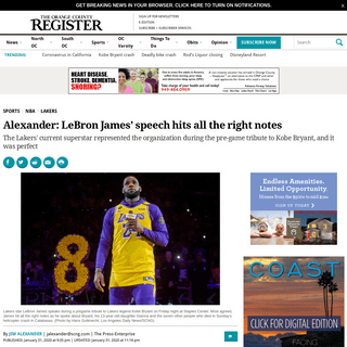 A complete backup of www.ocregister.com/2020/01/31/alexander-lebron-james-speech-hits-all-the-right-notes/