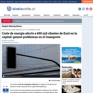 A complete backup of www.biobiochile.cl/noticias/nacional/region-metropolitana/2020/02/03/reportan-corte-de-suministro-electrico