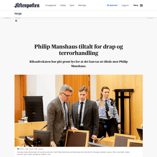 A complete backup of www.aftenposten.no/norge/i/9vQ63w/philip-manshaus-tiltalt-for-drap-og-terrorhandling