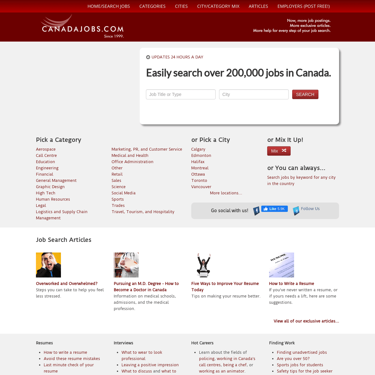 A complete backup of canadajobs.com
